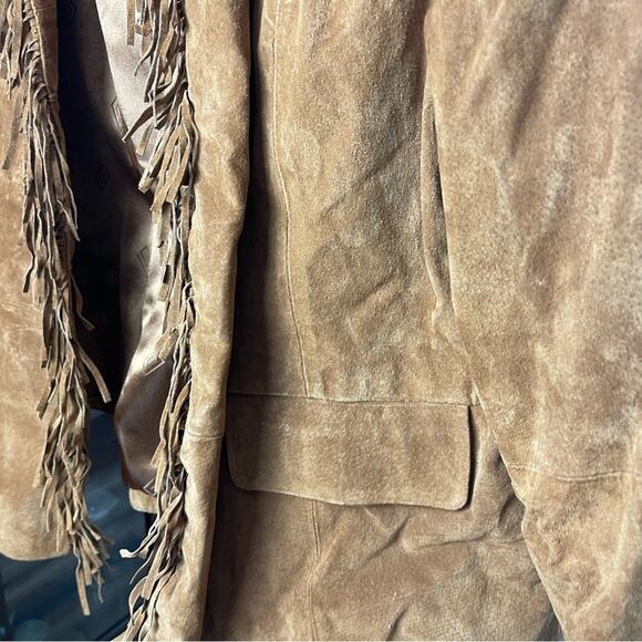 Pamela McCoy Western Fringed Suede Jacket, Copper, Cowboy Carter, Festival, L - Picture 12 of 12